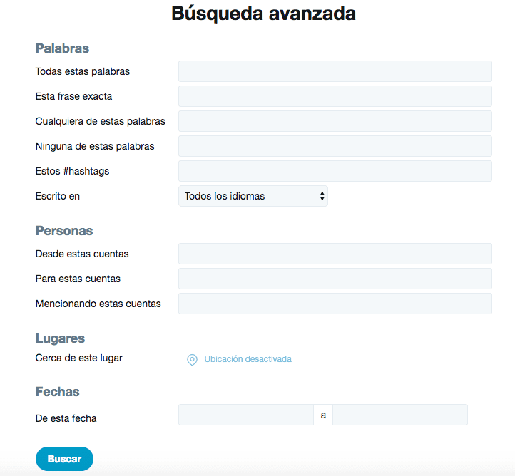 Buscar por fecha en Twitter