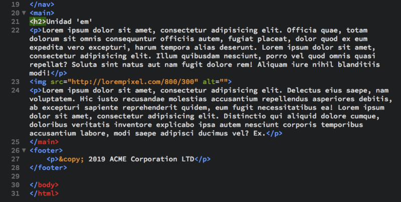 Si cierras mal las etiquetas en Brackets, se ponen rojas Bracketc marca los errores en color rojo