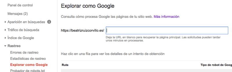 Uno de los factores SEO más importantes es indexar la URL