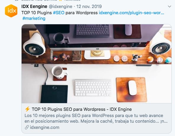 ejemplo del uso de hashtags en Twitter