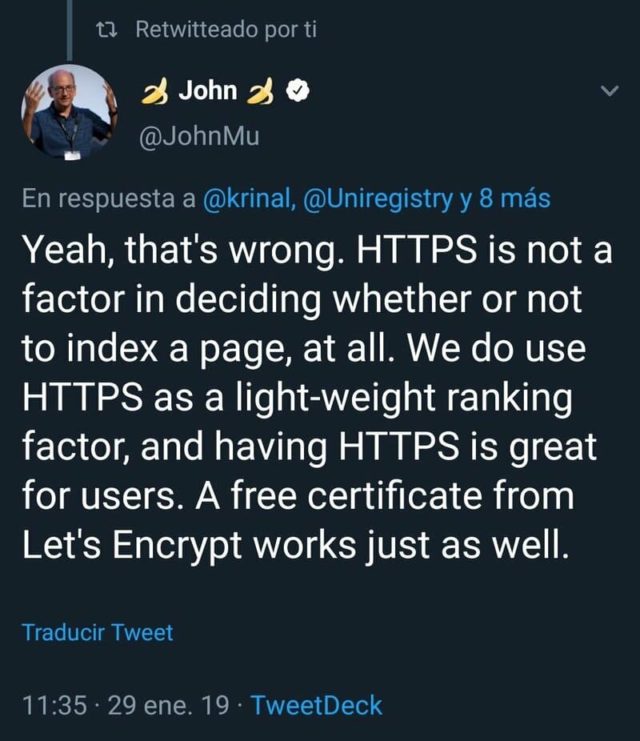 ¿Tener HTTPS hace que posiciones mejor?